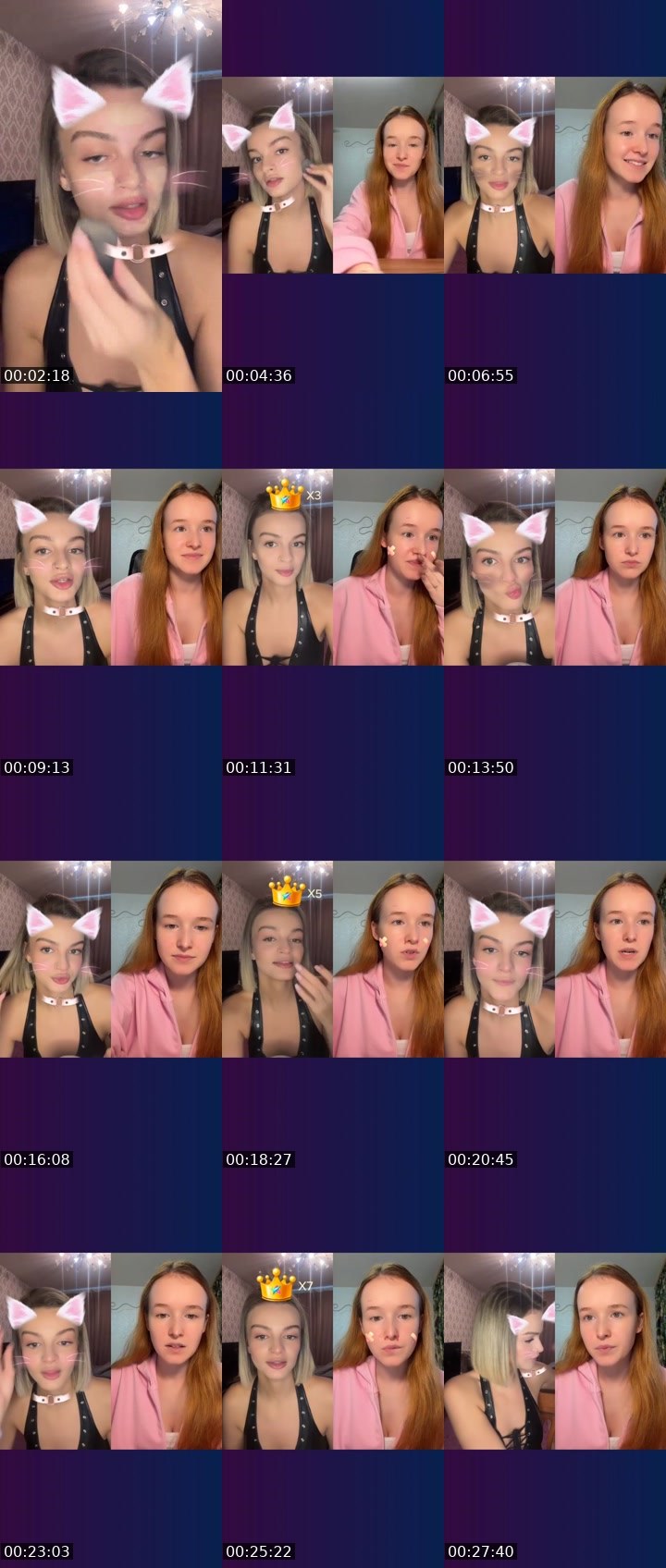 Contact-sheet preview of Ulyana🐰🩷's Liveme recording