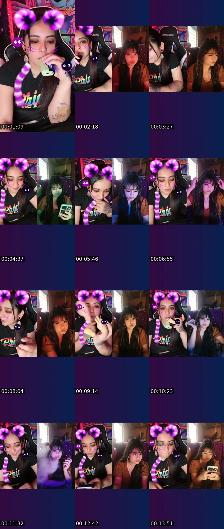 Contact-sheet preview of 🥨P4nda20⭕️ulala🖤🌈's Liveme recording