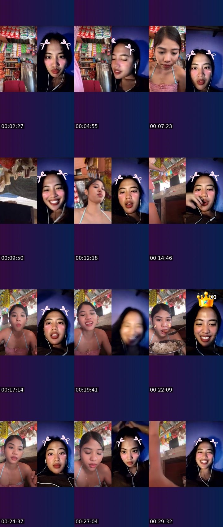 Contact-sheet preview of 👸🏻keila🧜🏻‍♀️'s Liveme recording