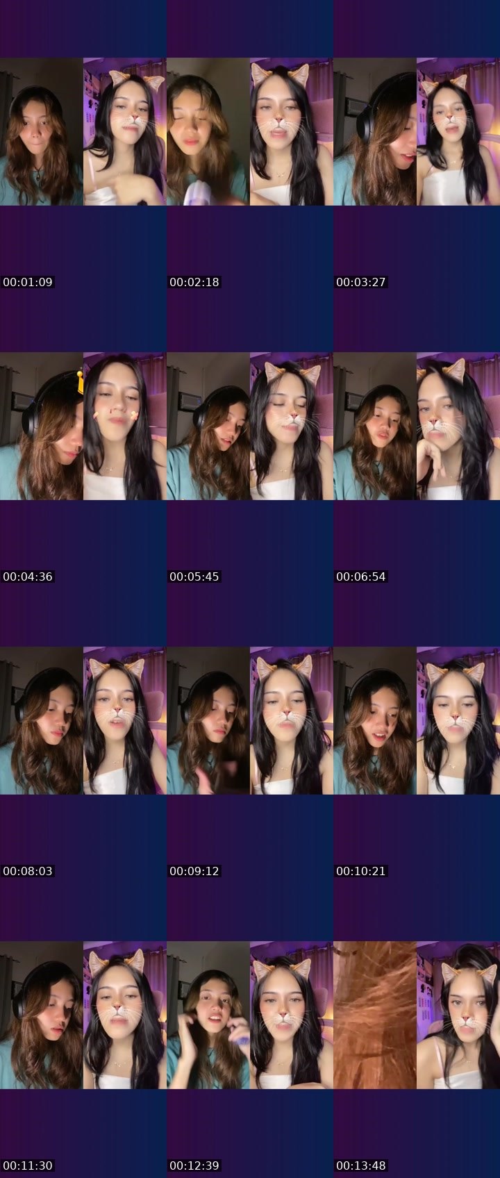 Contact-sheet preview of 👸🏻indie🔮📚's Liveme recording