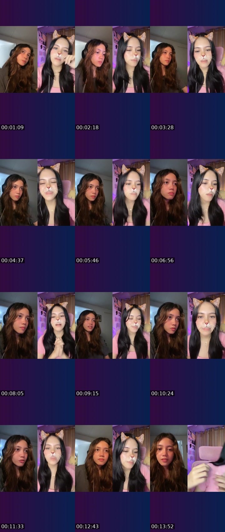 Contact-sheet preview of 👸🏻indie🔮📚's Liveme recording