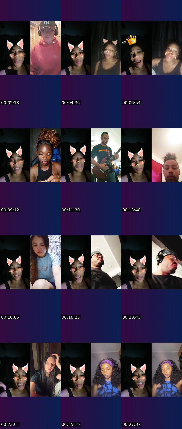 Contact-sheet preview of 3k Eliana 01🦍's Liveme recording