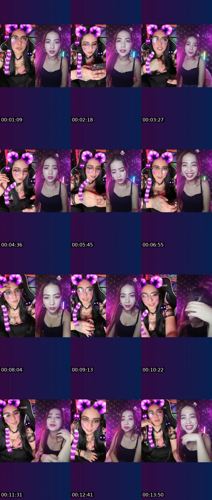 Contact-sheet preview of 🥨P4nda20⭕️ulala🖤🌈's Liveme recording