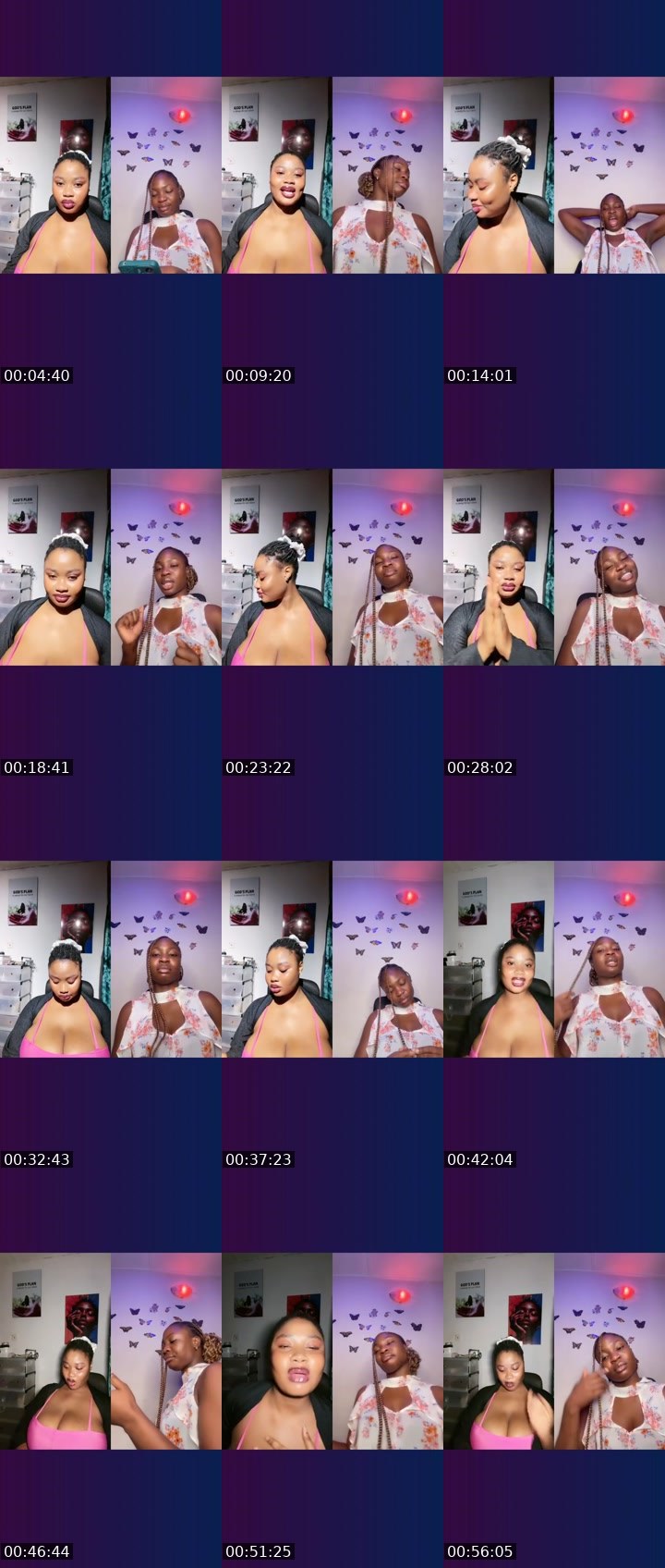 Contact-sheet preview of Nina🦋's Liveme recording