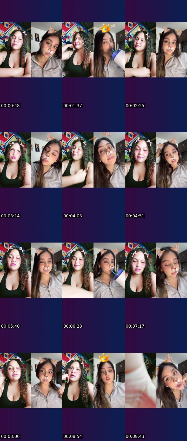 Contact-sheet preview of ☁️eve💨's Liveme recording