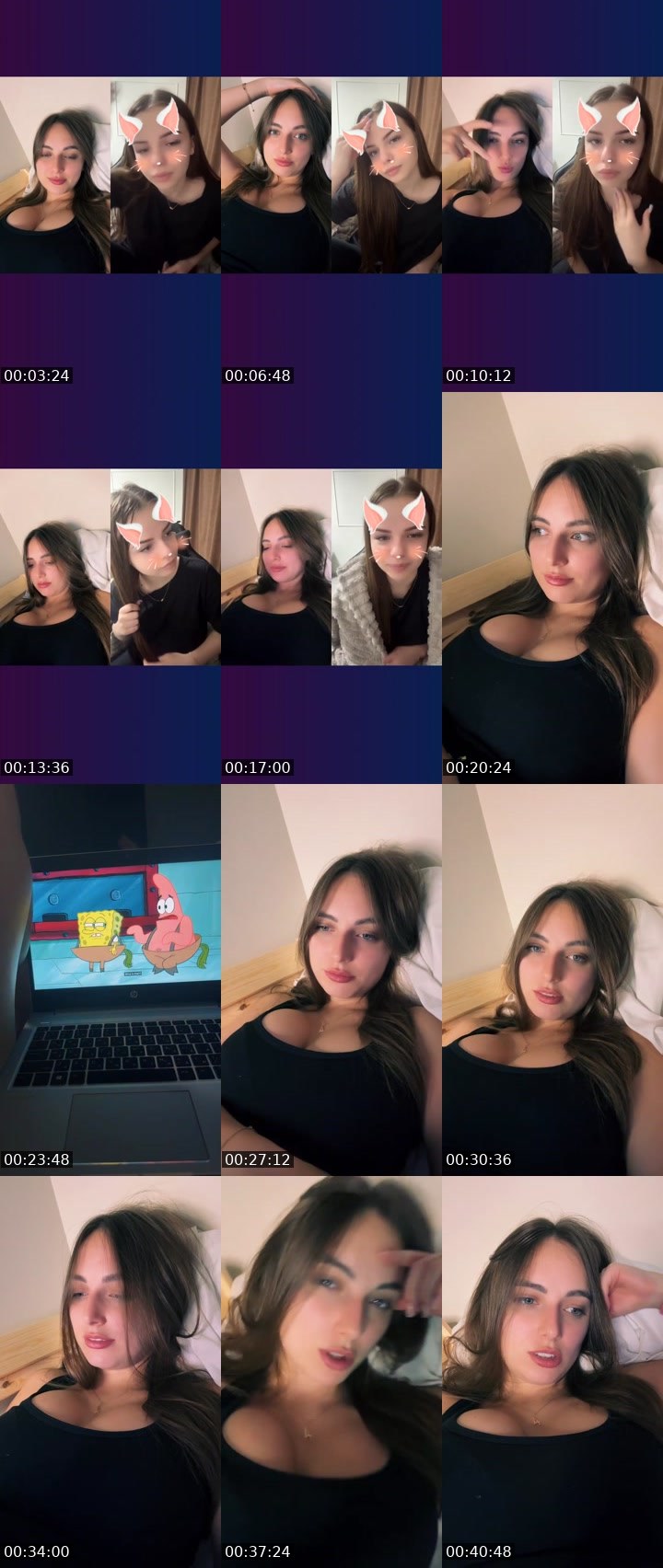 Contact-sheet preview of 💯𝒞𝓊𝓉ℯ℄𝒜𝓁ℯ𝓍🦋's Liveme recording