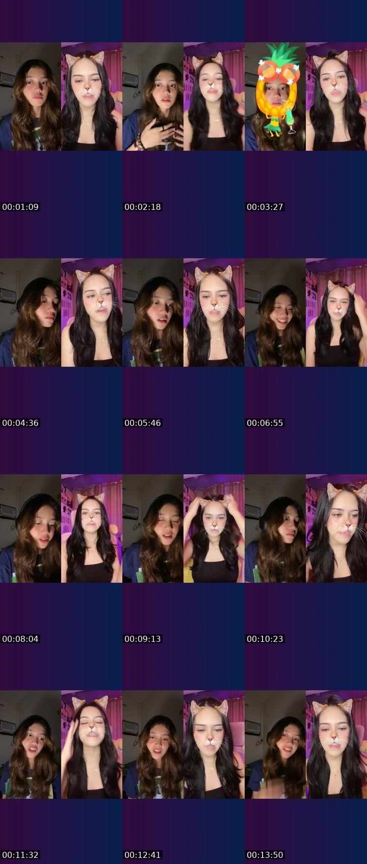 Contact-sheet preview of 👸🏻indie🔮📚's Liveme recording
