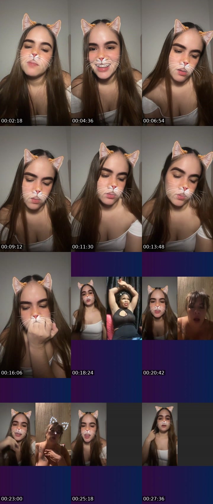Contact-sheet preview of ✮⋆˙Paola🌸🧸's Liveme recording