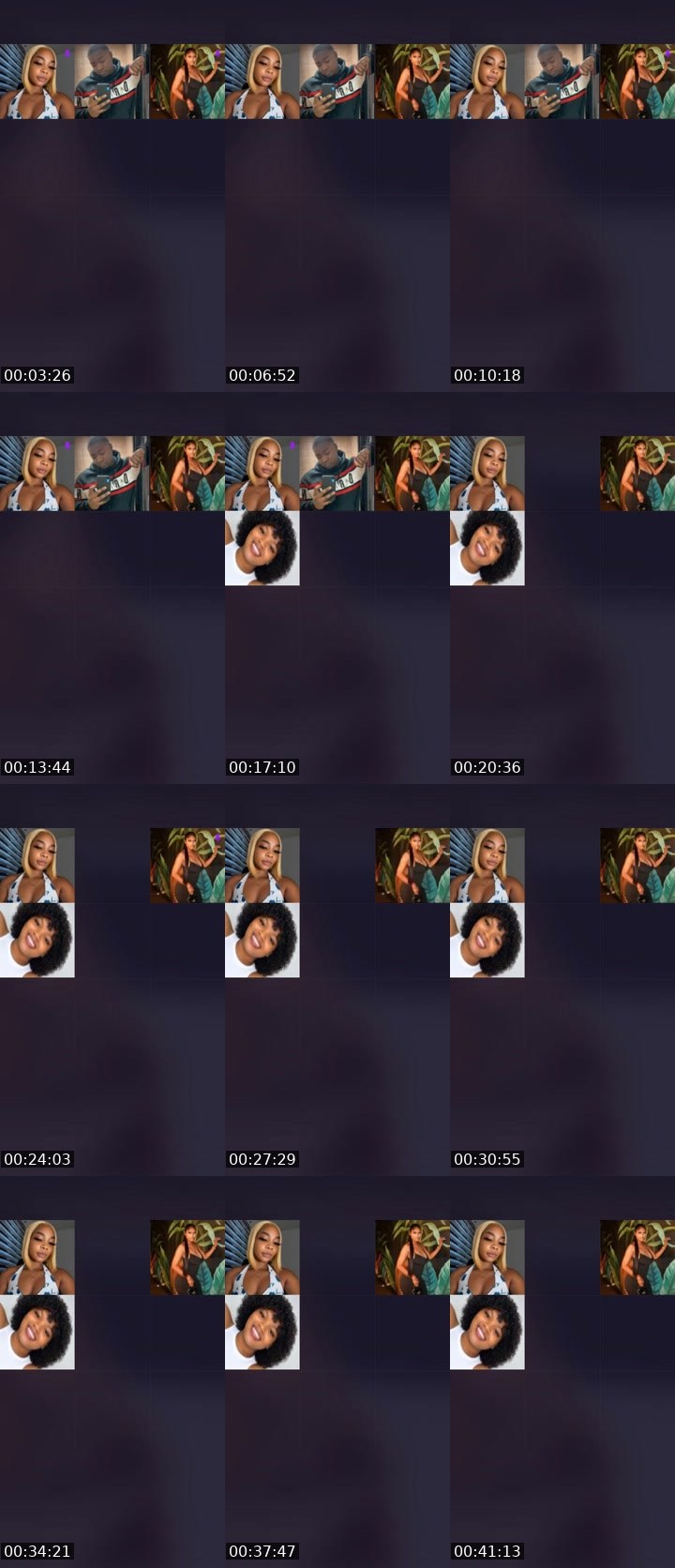 Contact-sheet preview of 🪽𝚁𝚊𝚌𝚑𝚎𝚕ꨄ💔's Liveme recording